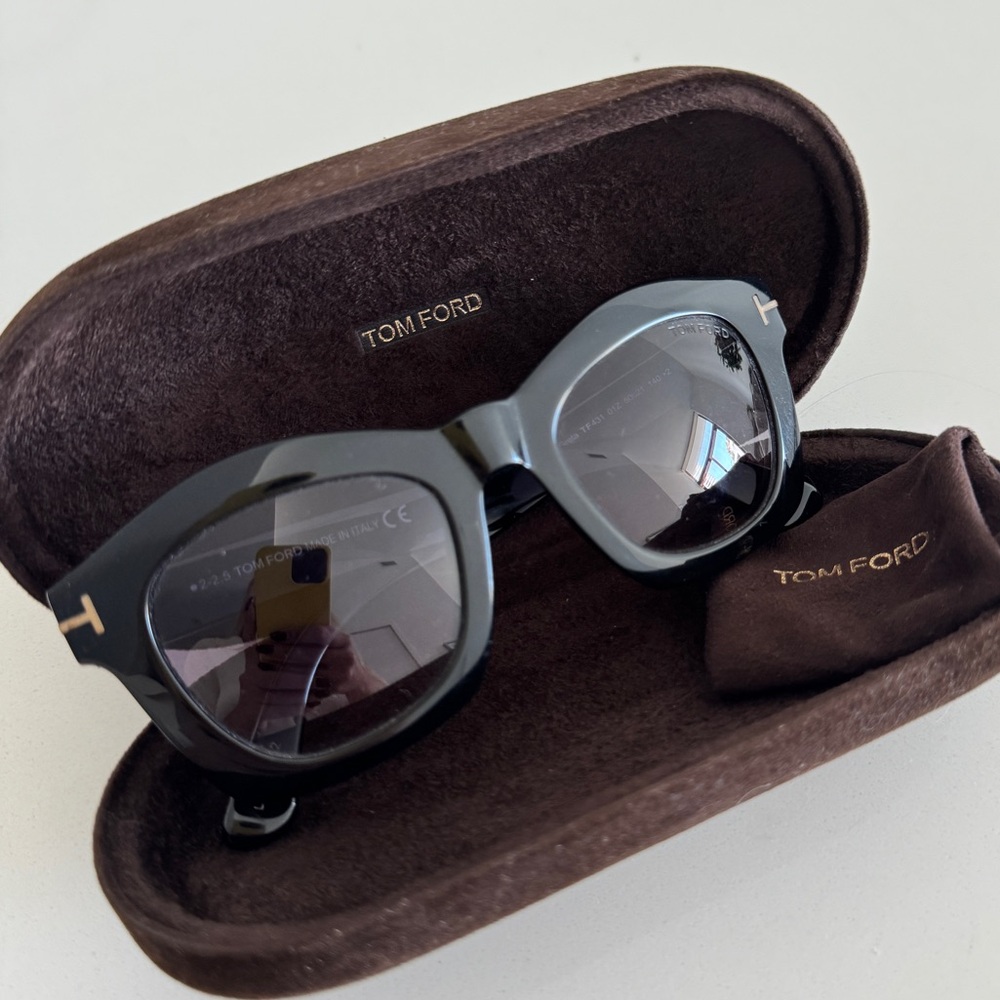 Tom Ford Black Sunglasses with Brown Case